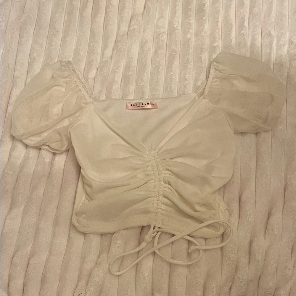 Elegant Cream Puff Sleeve Top